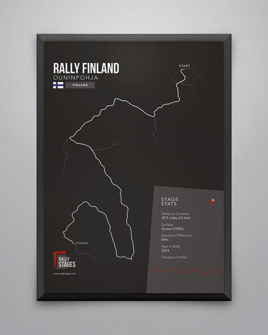 A3 Rally Finland Ouninpohja Poster, Rally Stages